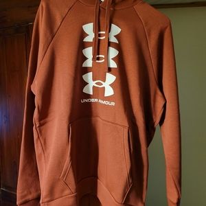 Men's medium underarmour hoodie- burnt orange color